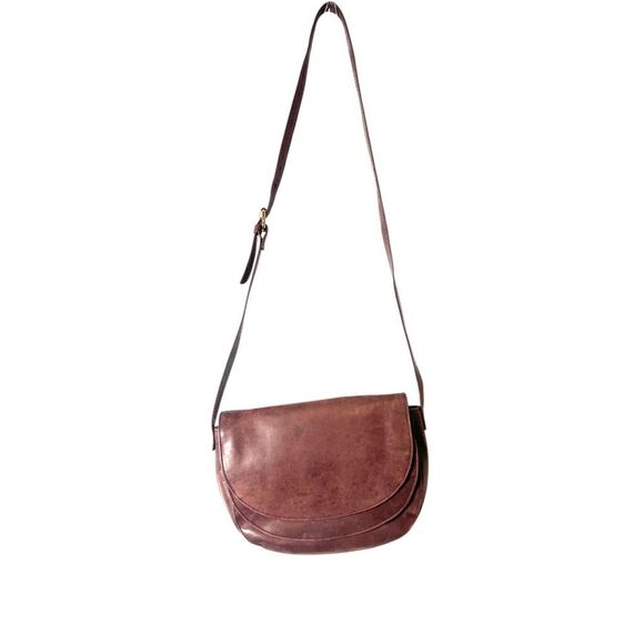 Urbancode London Leather‎ Saddle Crossbody Shoulder Purse Bag Minimalist Classic - Picture 1 of 8